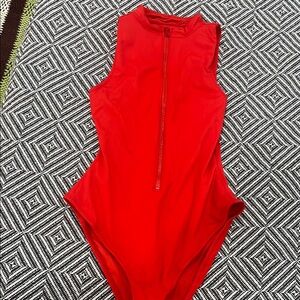 Skims zip front one Piece Swimsuit in red - worn 1x. No longer sold online. S